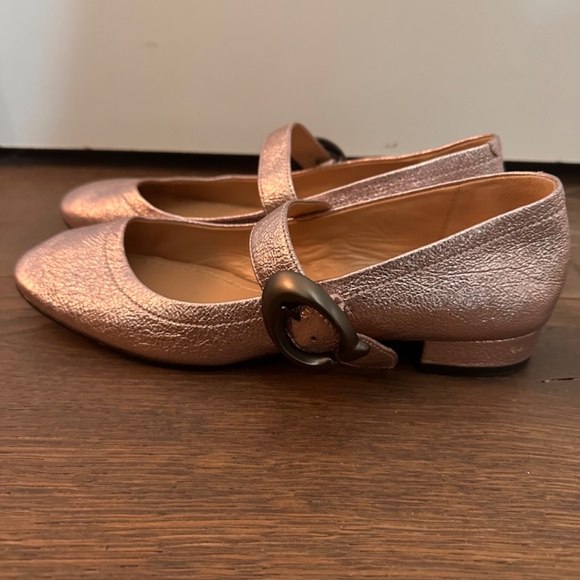 Coach Lexi Mary-Jane Metallic Pink Flats - size 6 - Picture 3 of 9